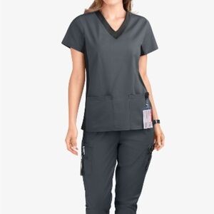Like new Scrubstar gray and black scrub top